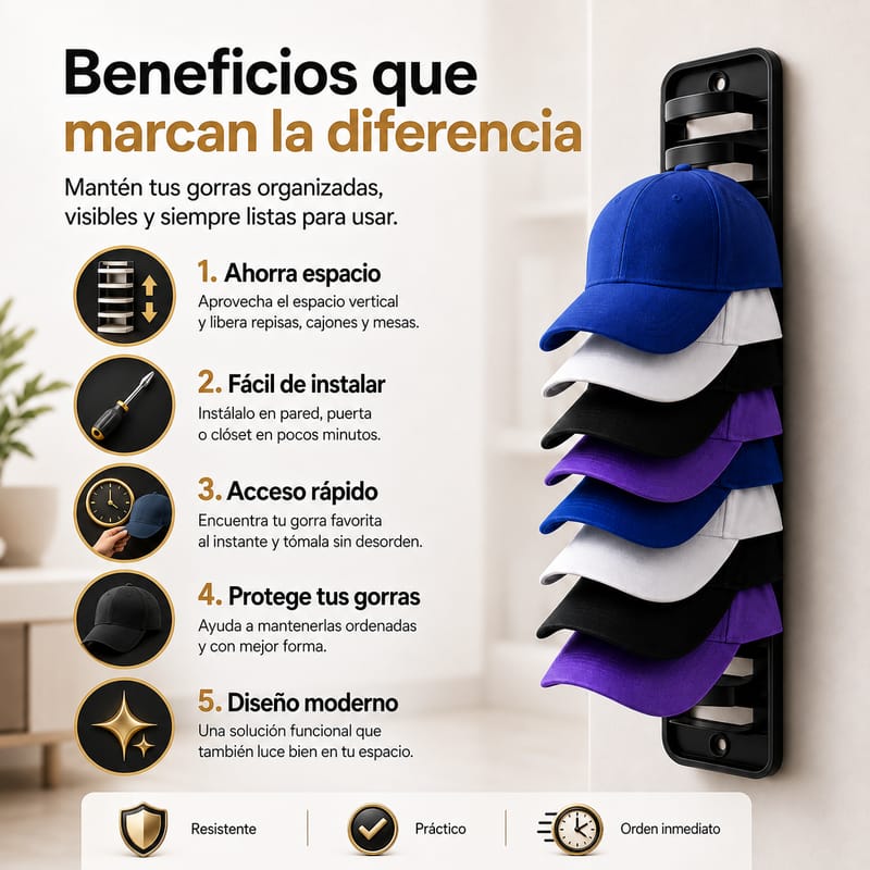 Organizador moderno para Cuidar las Gorras