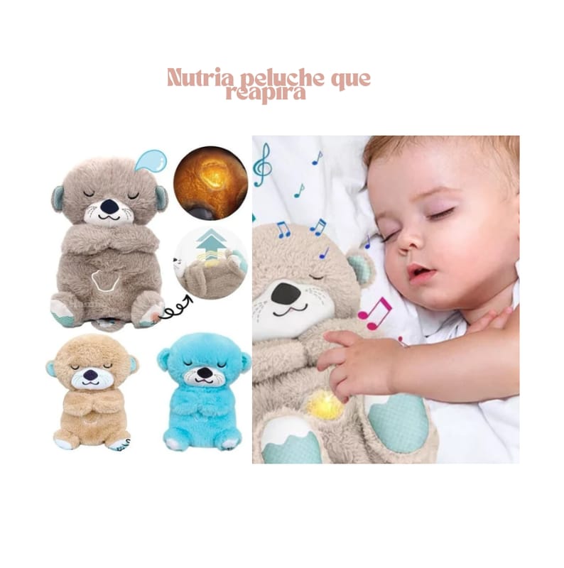 NUTRIA ANTI ESTRÉS RESPIRA PELUCHE SONIDO ILUMINACIÓN NC44