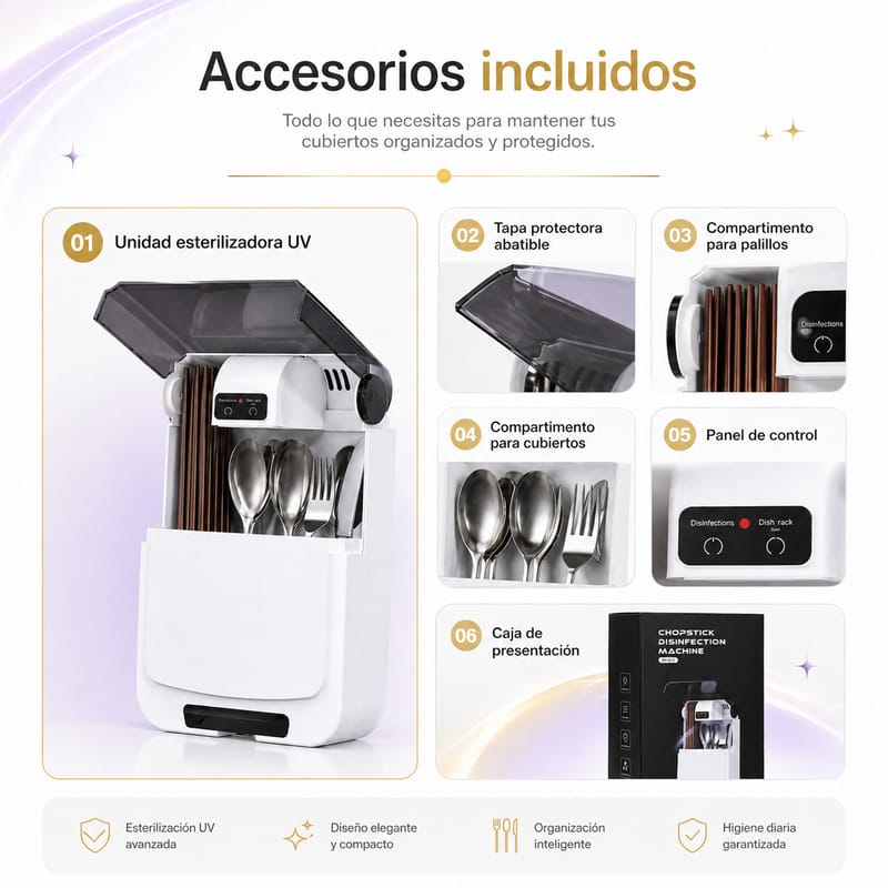 Esterilizador UV para cubiertos