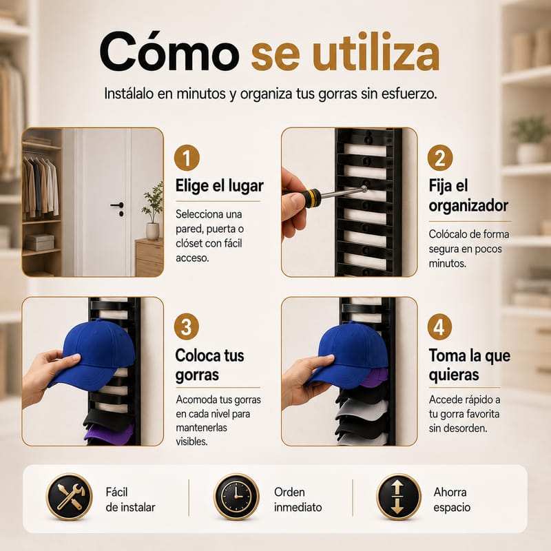 Organizador moderno para Cuidar las Gorras