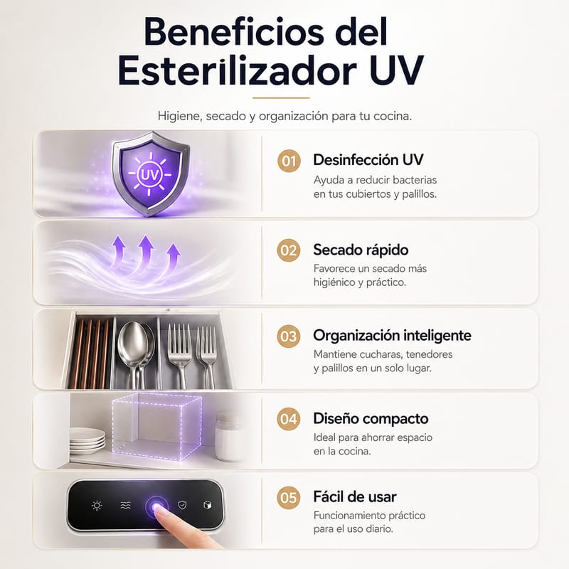 Esterilizador UV para cubiertos