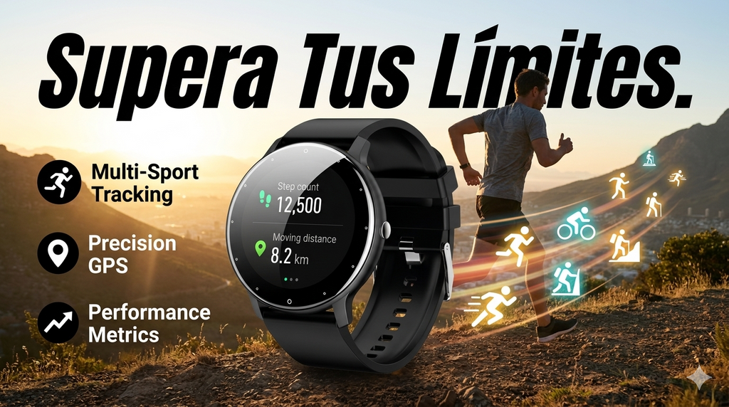 "Domina tu Día: El Equilibrio Perfecto" reloj inteligente como una herramienta esencial para la productividad y el bienestar.