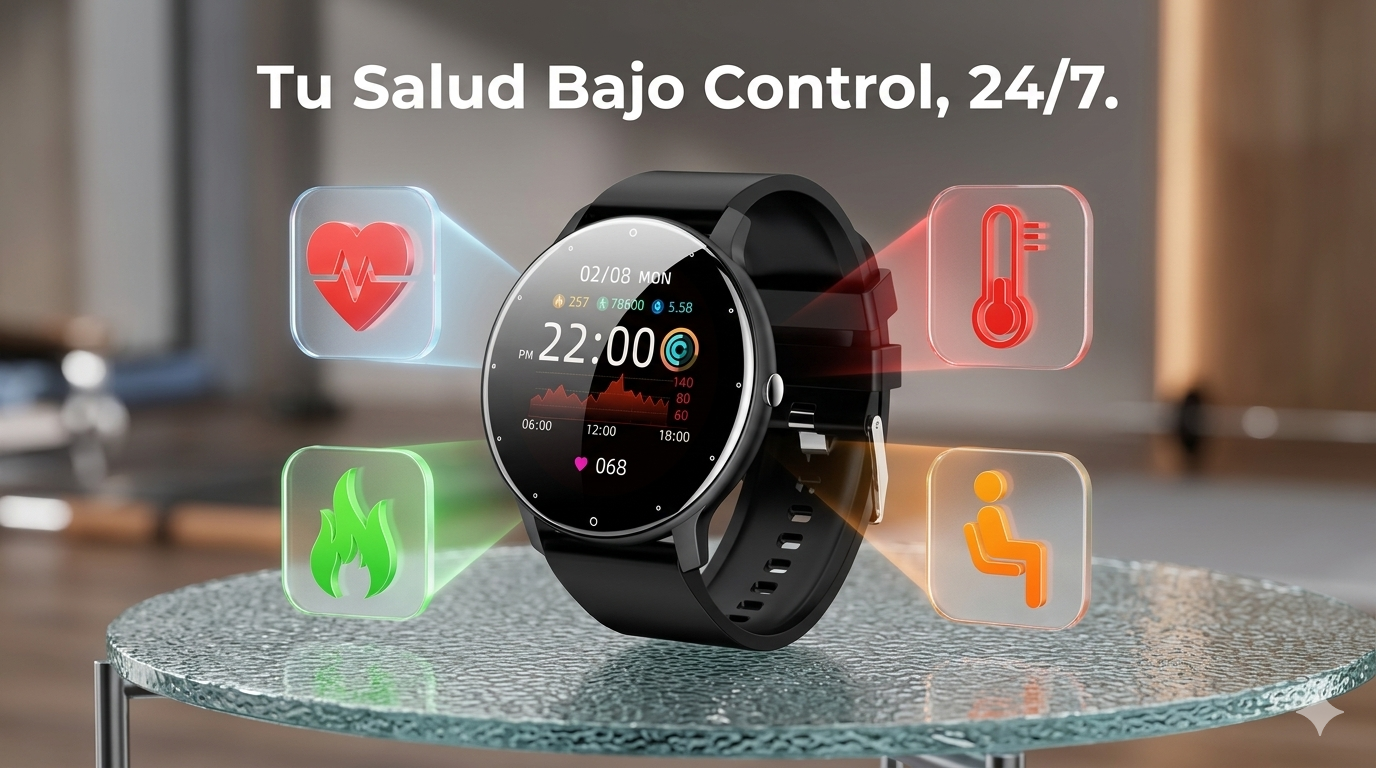 "Domina tu Día: El Equilibrio Perfecto" reloj inteligente como una herramienta esencial para la productividad y el bienestar.
