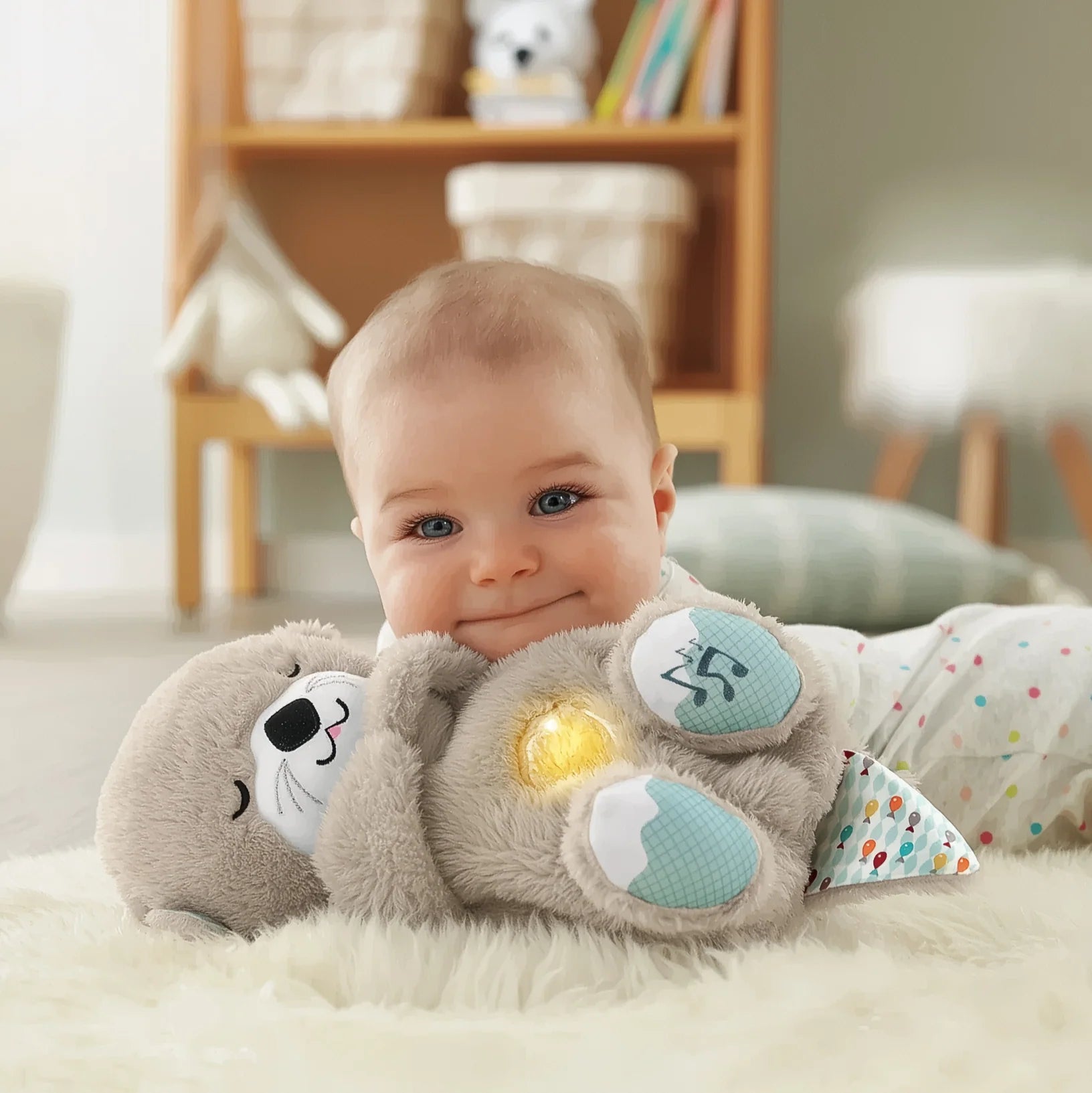 NUTRIA ANTI ESTRÉS RESPIRA PELUCHE SONIDO ILUMINACIÓN NC44