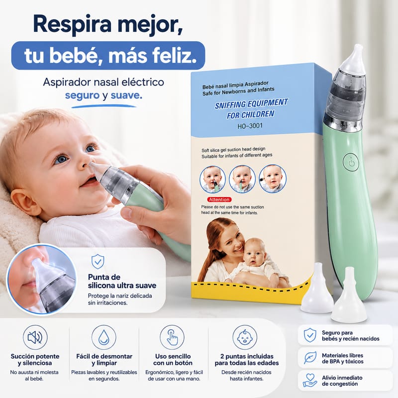 Aspirador nasal eléctrico para bebes